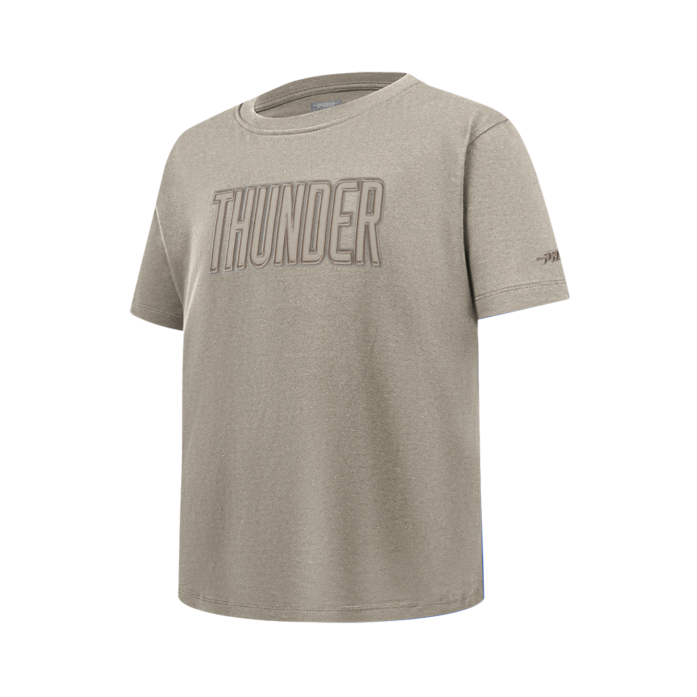 NBA OKLAHOMA CITY THUNDER NEUTRAL BIG GIRL'S SS BOXY TEE (TAUPE)