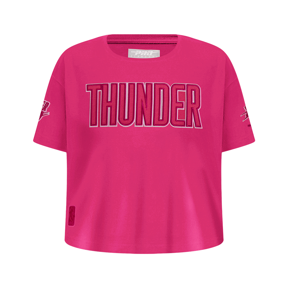 NBA OKLAHOMA CITY THUNDER TRIPLE PINK BIG GIRL'S SS BOXY TEE (BEETROOT PURPLE)