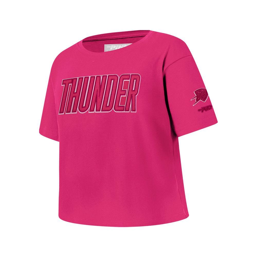 NBA OKLAHOMA CITY THUNDER TRIPLE PINK BIG GIRL'S SS BOXY TEE (BEETROOT PURPLE)