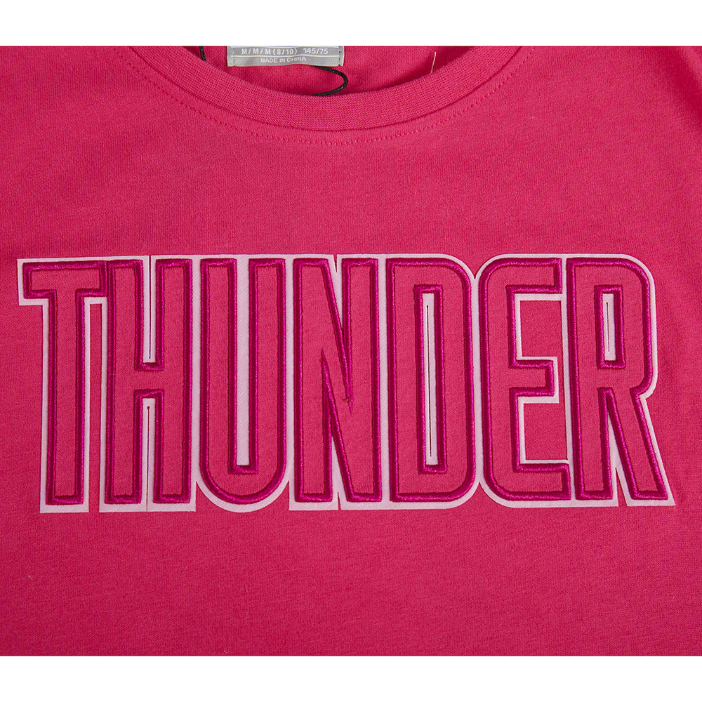NBA OKLAHOMA CITY THUNDER TRIPLE PINK BIG GIRL'S SS BOXY TEE (BEETROOT PURPLE)