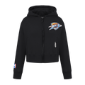 NBA OKLAHOMA CITY THUNDER CLASSIC CHANDAIL À CAPUCHON EN MOLLETON À GLISSIÈRE POUR FILLE JUNIOR (NOIR)