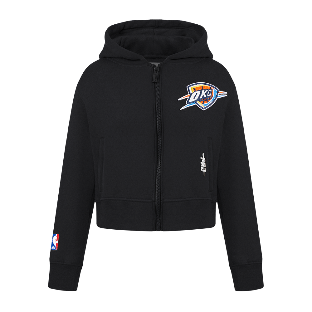 NBA OKLAHOMA CITY THUNDER CLASSIC CHANDAIL À CAPUCHON EN MOLLETON À GLISSIÈRE POUR FILLE JUNIOR (NOIR)