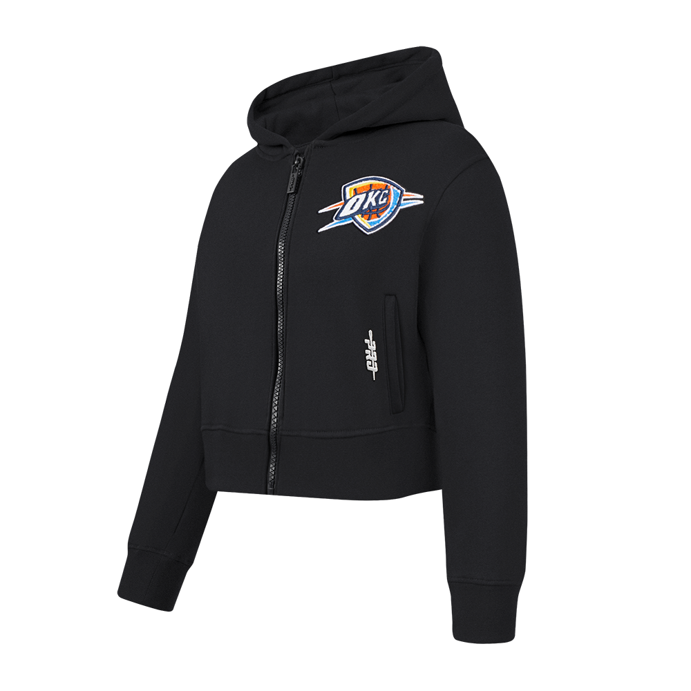 NBA OKLAHOMA CITY THUNDER CLASSIC CHANDAIL À CAPUCHON EN MOLLETON À GLISSIÈRE POUR FILLE JUNIOR (NOIR)