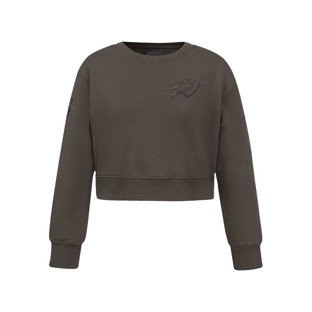 NBA OKLAHOMA CITY THUNDER NEUTRAL BIG GIRL'S FLC CREWNECK (DARK TAUPE)