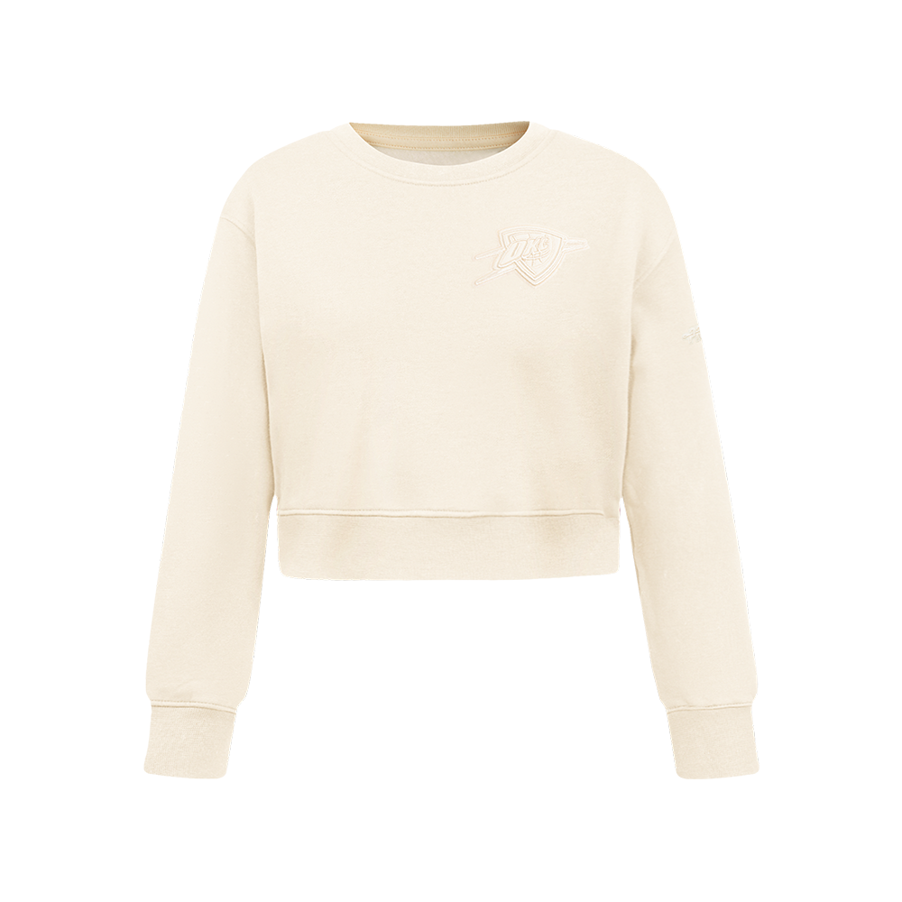 NBA OKLAHOMA CITY THUNDER NEUTRAL BIG GIRL'S FLC CREWNECK (EGGSHELL)