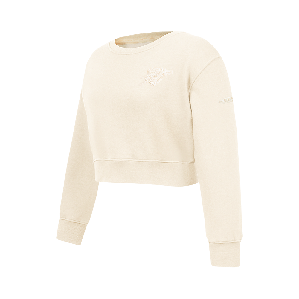 NBA OKLAHOMA CITY THUNDER NEUTRAL BIG GIRL'S FLC CREWNECK (EGGSHELL)