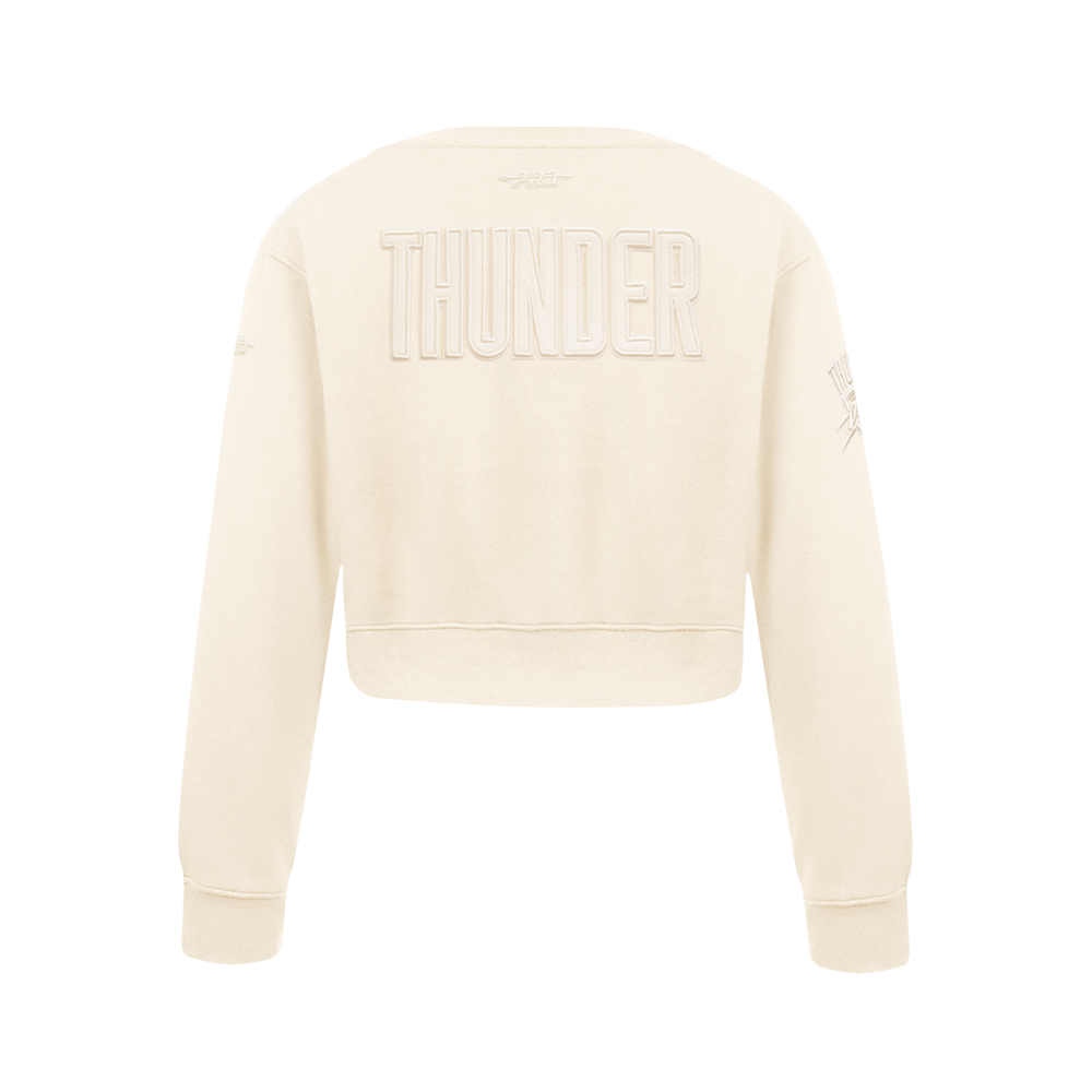 NBA OKLAHOMA CITY THUNDER NEUTRAL BIG GIRL'S FLC CREWNECK (EGGSHELL)