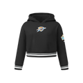 NBA OKLAHOMA CITY THUNDER RETRO CLASSIC BIG GIRL'S RIB FLC PO HOODIE (BLACK)