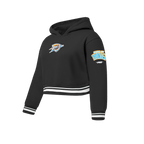 NBA OKLAHOMA CITY THUNDER RETRO CLASSIC BIG GIRL'S RIB FLC PO HOODIE (BLACK)