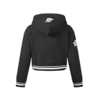 NBA OKLAHOMA CITY THUNDER RETRO CLASSIC BIG GIRL'S RIB FLC PO HOODIE (BLACK)