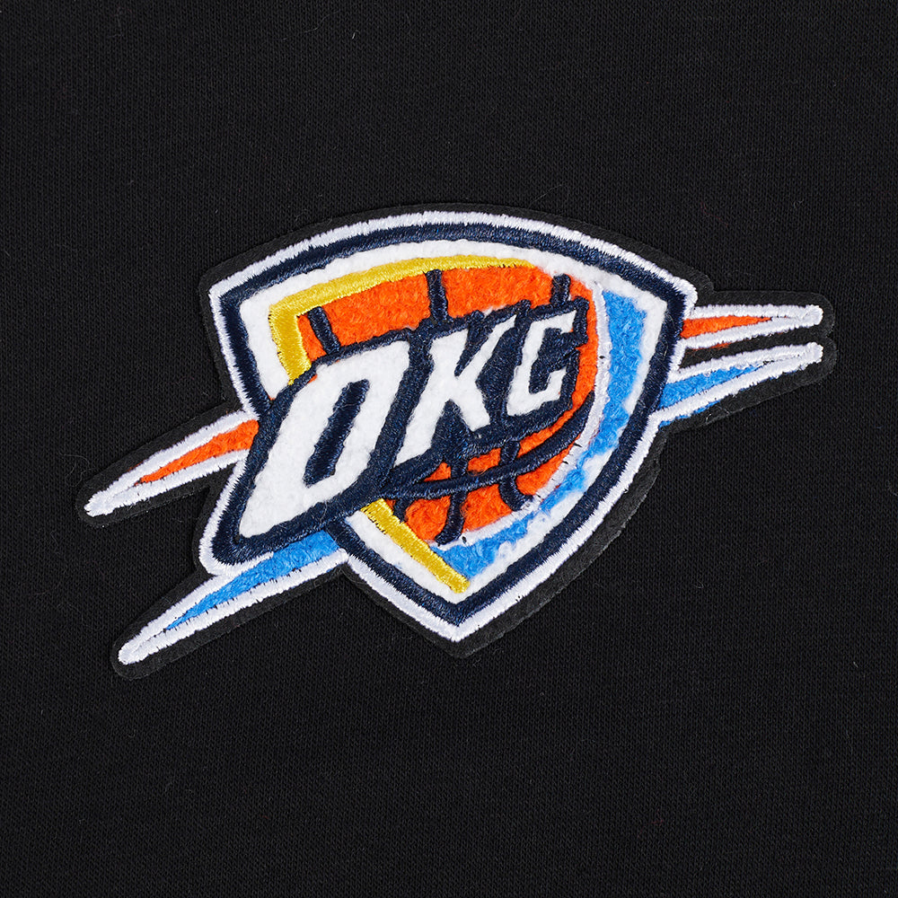 NBA OKLAHOMA CITY THUNDER RETRO CLASSIC BIG GIRL'S RIB FLC PO HOODIE (BLACK)