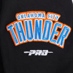 NBA OKLAHOMA CITY THUNDER RETRO CLASSIC BIG GIRL'S RIB FLC PO HOODIE (BLACK)