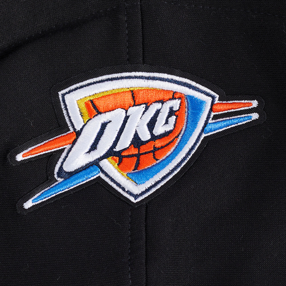 NBA OKLAHOMA CITY THUNDER RETRO CLASSIC BIG GIRL'S RIB FLC PO HOODIE (BLACK)