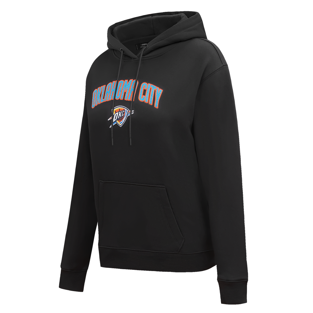 NBA OKLAHOMA CITY THUNDER CLASSIC WOMEN'S PULLOVER HOODIE (BLACK)