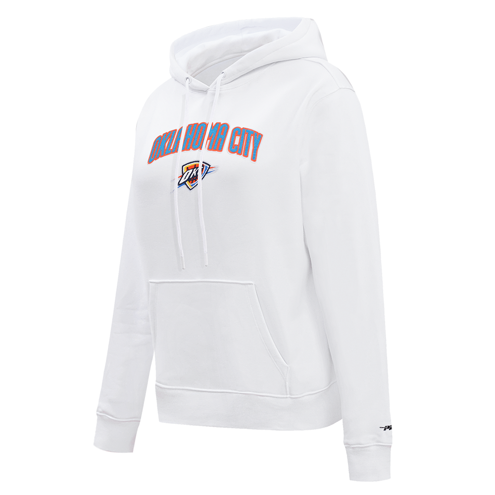 NBA OKLAHOMA CITY THUNDER CLASSIC WOMEN'S PULLOVER HOODIE (WHITE)