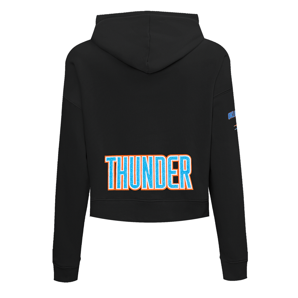 NBA OKLAHOMA CITY THUNDER CLASSIC CHANDAIL À CAPUCHON COURT POUR FEMME (NOIR)