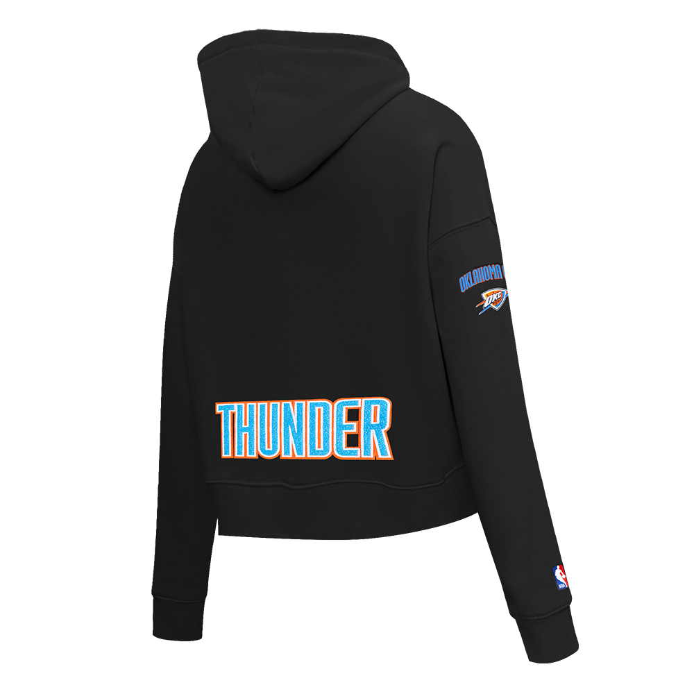 NBA OKLAHOMA CITY THUNDER CLASSIC CHANDAIL À CAPUCHON COURT POUR FEMME (NOIR)