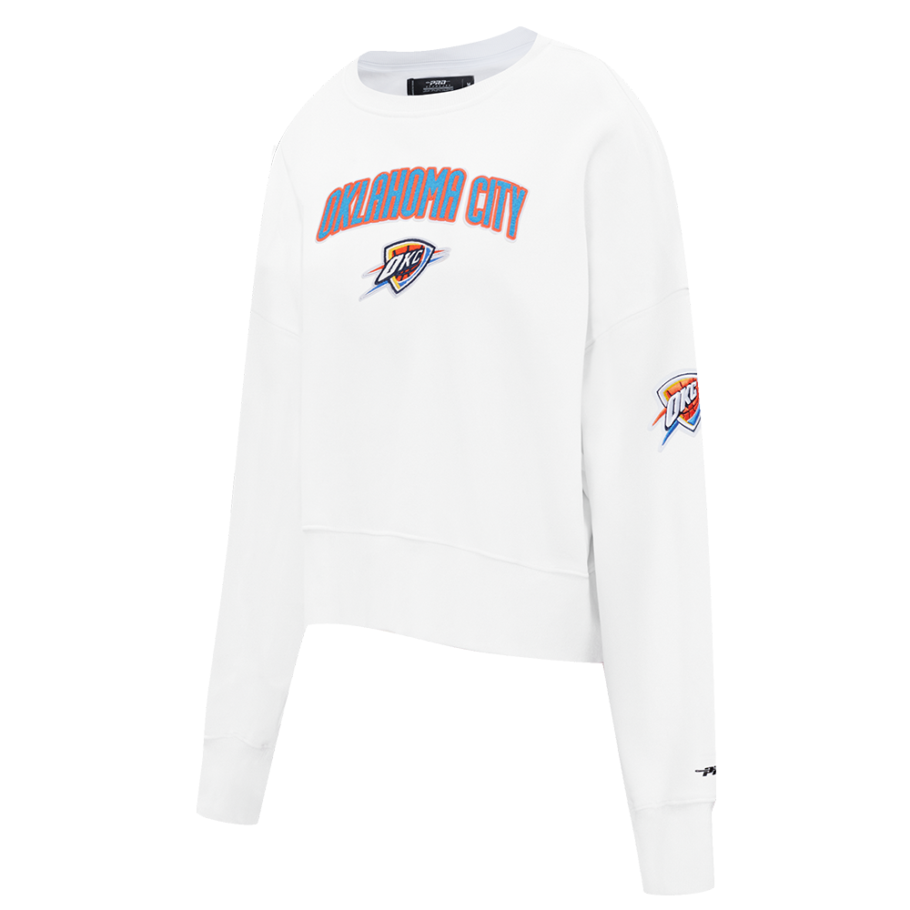 NBA OKLAHOMA CITY THUNDER CLASSIC WOMEN'S CREWNECK (WHITE)