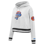 OKLAHOMA CITY THUNDER NBA FINALS 2025 WOMEN'S RIB CROPPED PO HOODIE (HEATHER GRAY/BLACK)