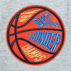 OKLAHOMA CITY THUNDER NBA FINALS 2025 WOMEN'S RIB CROPPED PO HOODIE (HEATHER GRAY/BLACK)