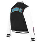 NBA OKLAHOMA CITY THUNDER CLASSIC WOMEN'S WOOL VARSITY JACKET (BLACK/WHITE)