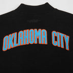 NBA OKLAHOMA CITY THUNDER CLASSIC WOMEN'S WOOL VARSITY JACKET (BLACK/WHITE)