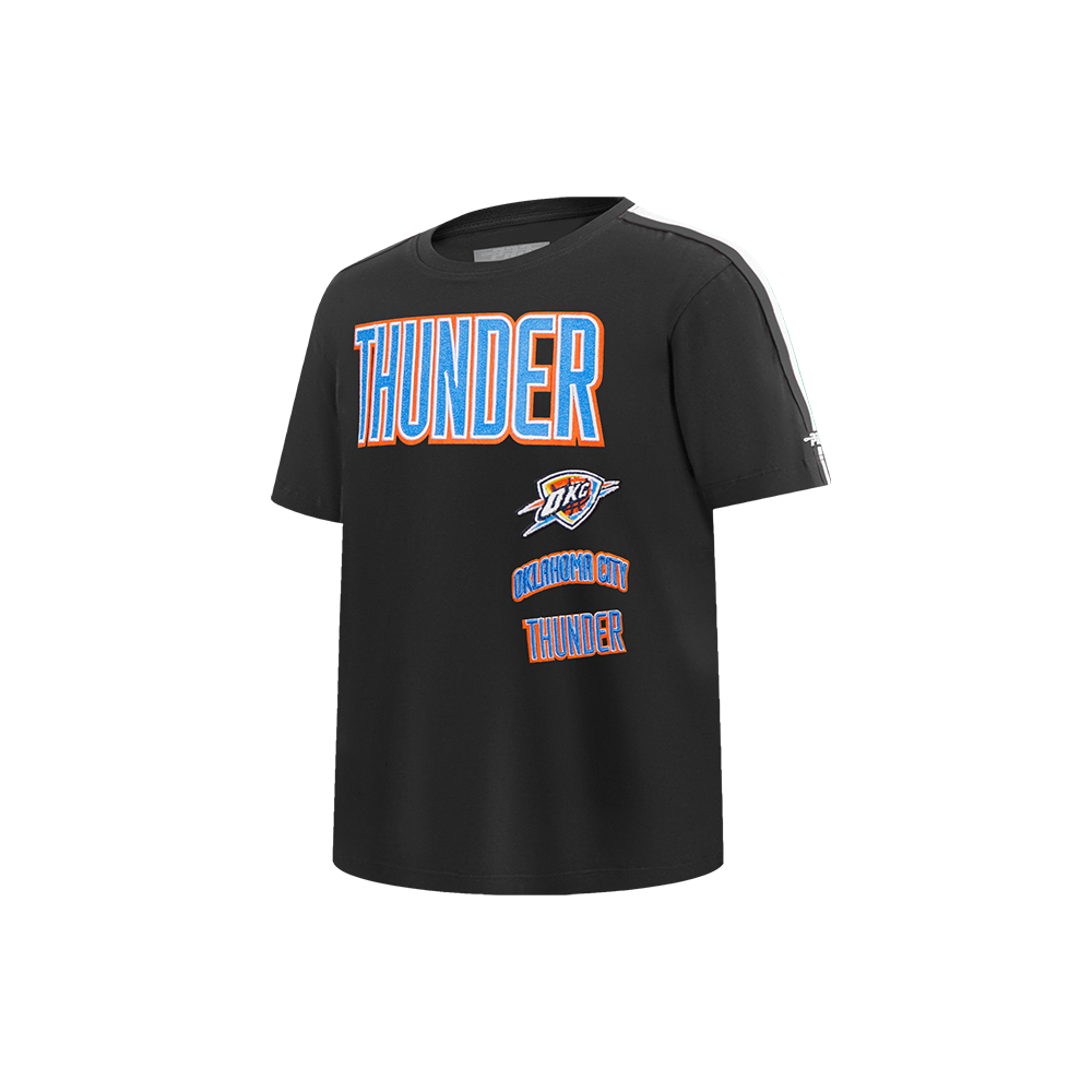 NBA OKLAHOMA CITY THUNDER RETRO CLASSIC LITTLE BOYS SHORT SLEEVE TAPING TEE (BLACK)