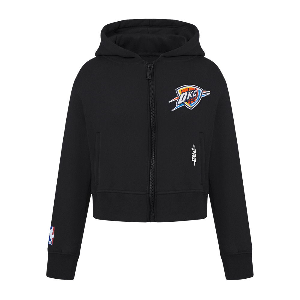 NBA OKLAHOMA CITY THUNDER CLASSIC CHANDAIL À CAPUCHON EN MOLLETON À GLISSIÈRE POUR FILLE ENFANT (NOIR)