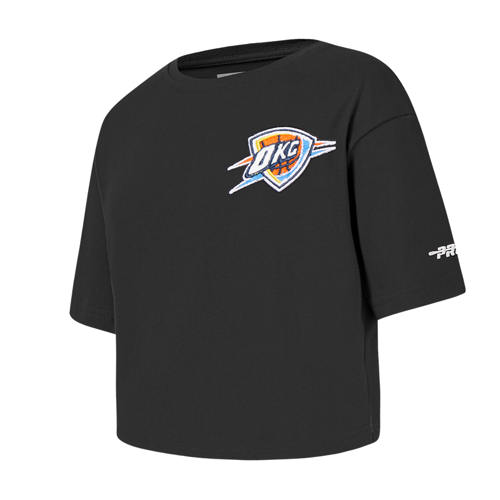 NBA OKLAHOMA CITY THUNDER CLASSIC TODDLER GIRLS SHORT SLEEVE BOXY TEE (BLACK)