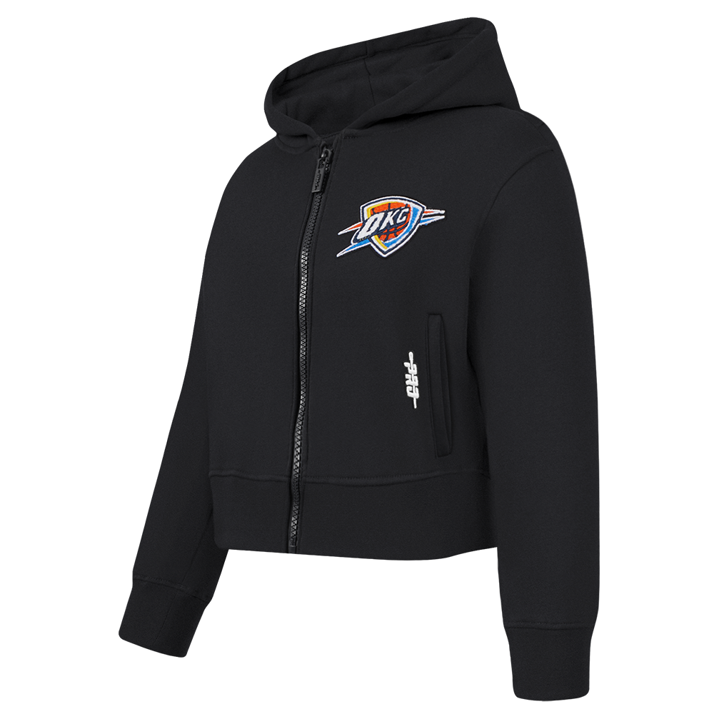 NBA OKLAHOMA CITY THUNDER CLASSIC TODDLER GIRLS FLEECE FULL ZIP HOODIE  (BLACK)
