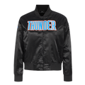 NBA OKLAHOMA CITY THUNDER CLASSIC WOMEN'S SATIN JACKET (BLACK)