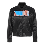 NBA OKLAHOMA CITY THUNDER CLASSIC WOMEN'S SATIN JACKET (BLACK)