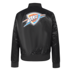 NBA OKLAHOMA CITY THUNDER CLASSIC WOMEN'S SATIN JACKET (BLACK)