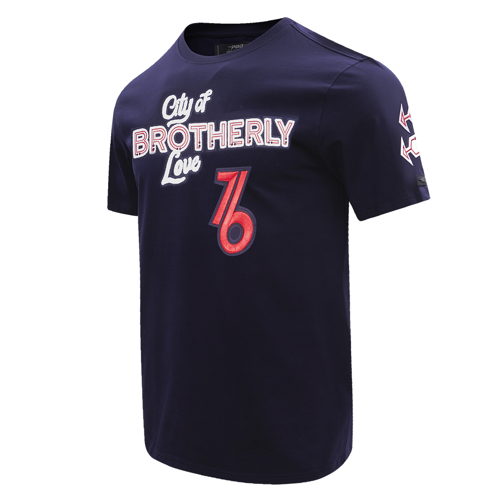 NBA PHILADELPHIA 76ERS CHEST CITY OF BROTHERLY LOVE MEN'S TEE (MIDNIGHT NAVY)