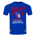 NBA PHILADELPHIA 76ERS CITY TOUR 2.0 MEN'S CJ DROP SHOULDER TEE (ROYAL BLUE)