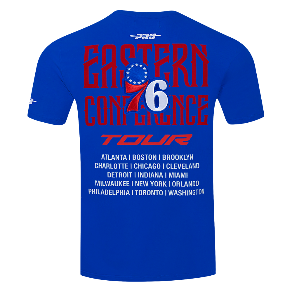 NBA PHILADELPHIA 76ERS CITY TOUR 2.0 MEN'S CJ DROP SHOULDER TEE (ROYAL BLUE)