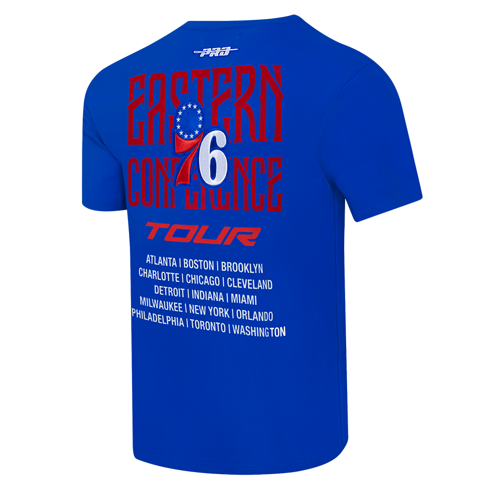 NBA PHILADELPHIA 76ERS CITY TOUR 2.0 MEN'S CJ DROP SHOULDER TEE (ROYAL BLUE)