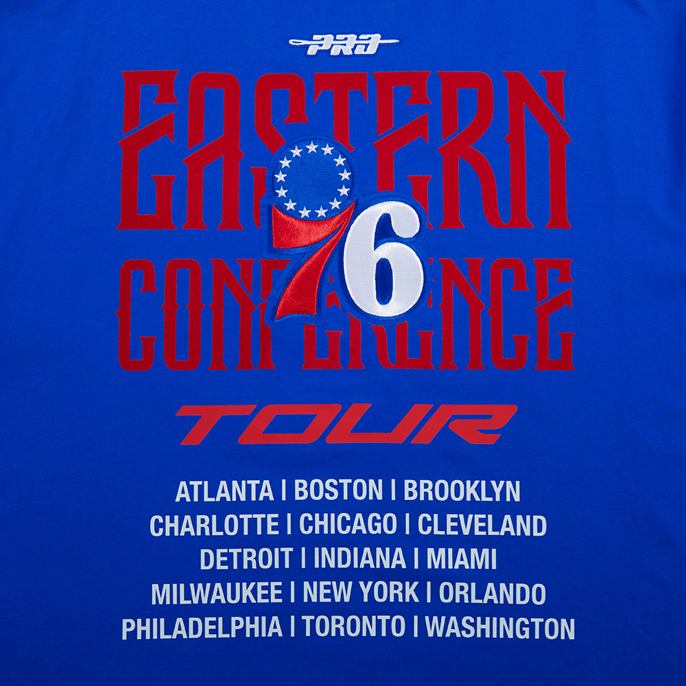 NBA PHILADELPHIA 76ERS CITY TOUR 2.0 MEN'S CJ DROP SHOULDER TEE (ROYAL BLUE)