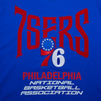 NBA PHILADELPHIA 76ERS CITY TOUR 2.0 MEN'S CJ DROP SHOULDER TEE (ROYAL BLUE)