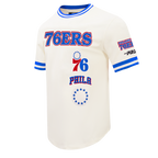 NBA PHILADELPHIA 76ERS RETRO CLASSICS MEN'S SHIRT (EGGSHELL/ROYAL BLUE)