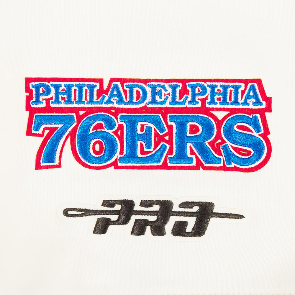 NBA PHILADELPHIA 76ERS RETRO CLASSICS MEN'S SHIRT (EGGSHELL/ROYAL BLUE)