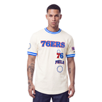 NBA PHILADELPHIA 76ERS RETRO CLASSICS MEN'S SHIRT (EGGSHELL/ROYAL BLUE)