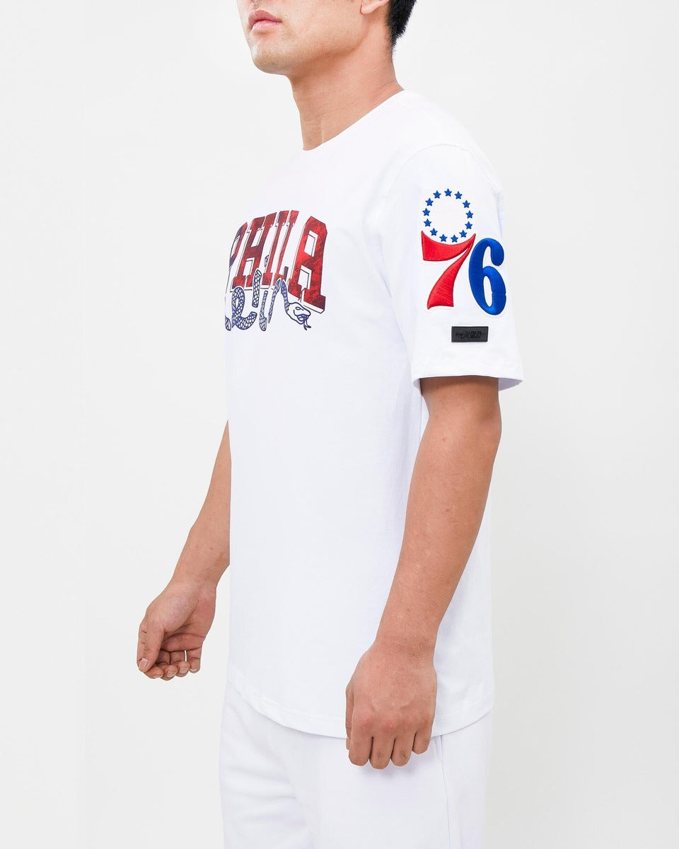 NBA PHILADELPHIA 76ERS LOGO PRO SHORT SLEEVE MEN'S TEE (WHITE)