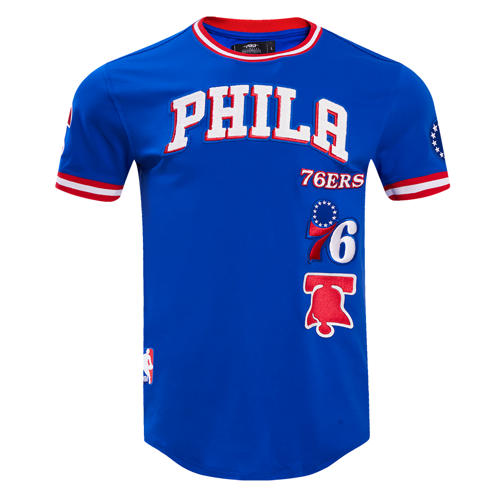 NBA PHILADELPHIA 76ERS RETRO CLASSIC MEN'S TEE (ROYAL BLUE/RED)