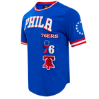 NBA PHILADELPHIA 76ERS RETRO CLASSIC MEN'S TEE (ROYAL BLUE/RED)
