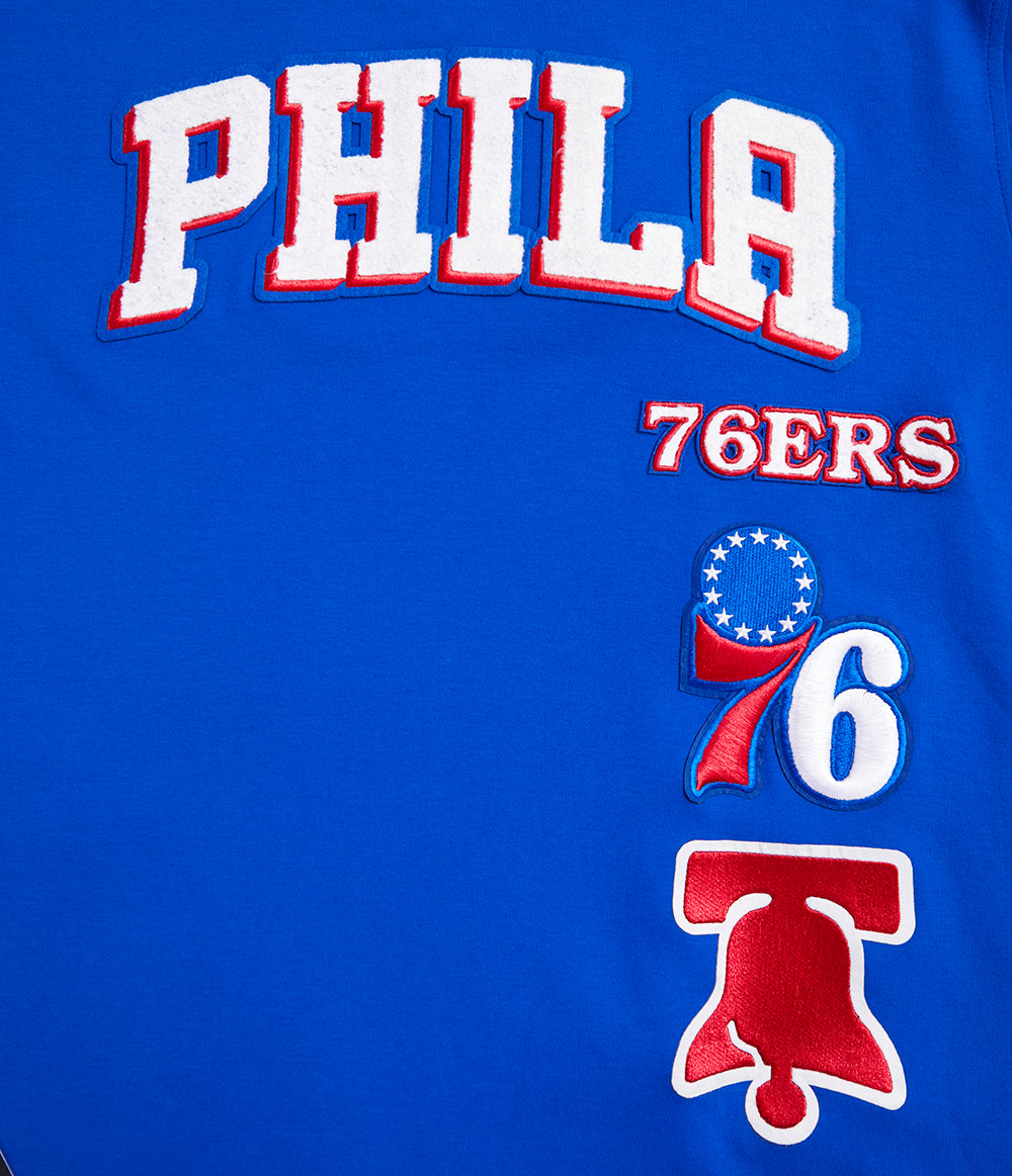 NBA PHILADELPHIA 76ERS RETRO CLASSIC MEN'S TEE (ROYAL BLUE/RED)