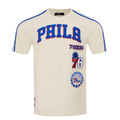 NBA PHILADELPHIA 76ERS RETRO CLASSIC MEN'S STRIPED TEE (EGGSHELL/ ROYAL BLUE)