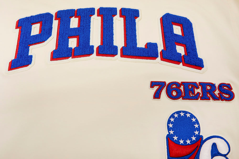 NBA PHILADELPHIA 76ERS RETRO CLASSIC MEN'S STRIPED TEE (EGGSHELL/ ROYAL BLUE)