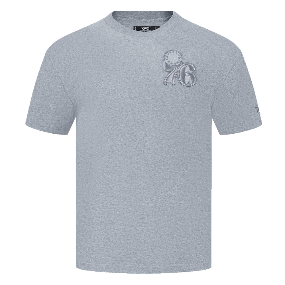 NBA PHILADELPHIA 76ERS NEUTRAL T-SHIRT À ÉPAULES TOMBANTES POUR HOMME (GRIS CHINÉ FONCÉ)