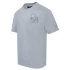 NBA PHILADELPHIA 76ERS NEUTRAL T-SHIRT À ÉPAULES TOMBANTES POUR HOMME (GRIS CHINÉ FONCÉ)